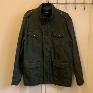 Brixton Men’s Military Green  Multi Pocket Cafe Racer Jacket SZ L Coat NWOT